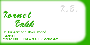 kornel bakk business card
