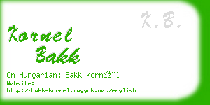 kornel bakk business card